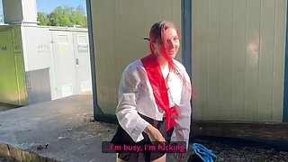 I caught my neighbor's daughter, a graduate, drinking and punished her with a bottle in her ass