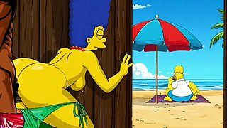 Cartoon hentai, porn parody, marge simpson