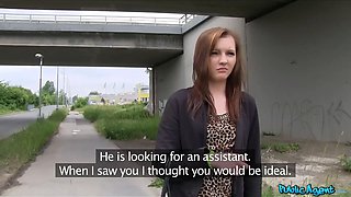 Dumping my explosion on her sweet tender Tight Pussy - public agent