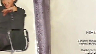 Footjob in Black Pantyhose in a Cottage