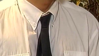 Horny Blonde Slut with Massive Fake Tits Gangbanged by 3 Office Studs!