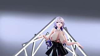 Big Duck Duck Queencard Fishing Net Outfit Tight Miniskirt Pearl Sexy Panties Oversized Big Breasts Nipples