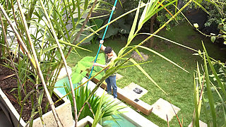 Muscular gardener is hired by brunette MILF and does special jobs for her - Kataleya Gil & Lian Grey