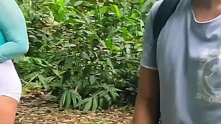 Chubby with Glasses Training in the Woods Lets a Stranger Rip Her Pants