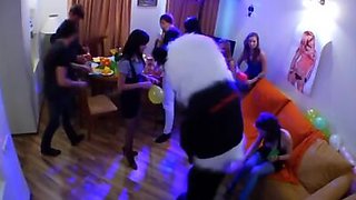 Student party sex video with Panda boy