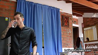 Latinas broken moped leads to random cock