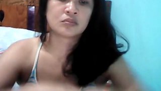 Sexy Ex Filipina GF Fucks Dildo for me on Cam Skype Camfrog