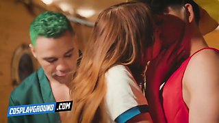 Takes Two Cocks Until They Cum In Her Face Porn Cosplay Parody With Stella Luxx, One Piece And Master Tyler Drake