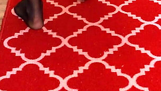 Asmr Nylon Walking on Carpet - Sheer Stockings Feet and Soft Footstep Sounds