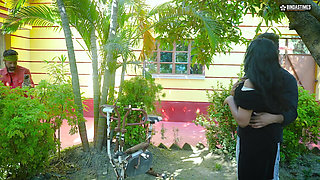 Desi Indian Boy Friend & Girl Friend Outdoor Sex Turns Into a Hardcore Threesome with a Stranger Guy ( Hindi Audio )