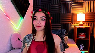 Cute Babe Plays Her Small Tits and Dildo