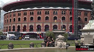 Public whipped smalltits babe by master and mistress outdoor