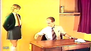 Poor teen hottie gets ass spanked on class