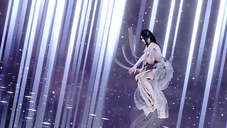 Ancient Style Hanfu Erotic Appeal Jiggling Breasts Bare Feet