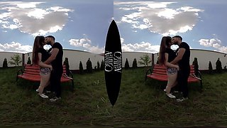 Teen Couple On Bench Amateurs VR