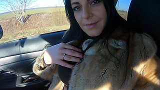 Cheating Wife Goes Fur-coat Shopping with Her Husband's Friend. She Will Suck His Cock Out-door 221