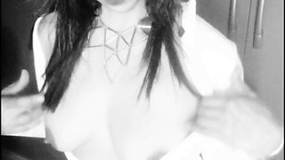 Black & White Tease Slow Strip & Dirty Talk Masturbation