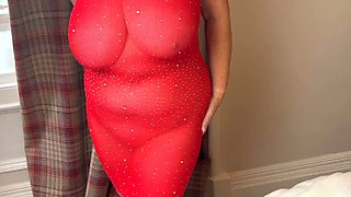 Mr MF Devours Mrs Matures Sexy Red Tube Dress Feet