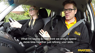 Fake Driving School - Naughty Student Satine Spark Blows Instructor for Passed Driving Test