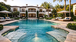 Sloppy Handjob by the Pool From a Horny Bikini Babe, Edging Cock Until It Explodes