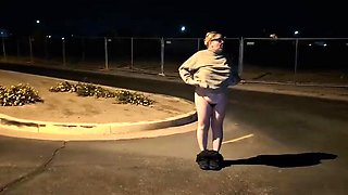 Thick BBW Wife Sucks BBC Outside on a Cold Morning - Public Fuck