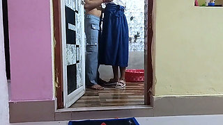 Indian College Student Girl Fucked by Plumber at Bathroom