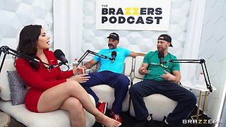 Public Lesbian Blowjob: Valentina Nappi Sucks Two Big-Tits After Podcast