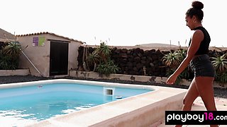 Savor the sunshine with nude ebony 18yo