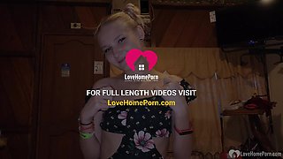 Beauty sucks a cock while on her knees
