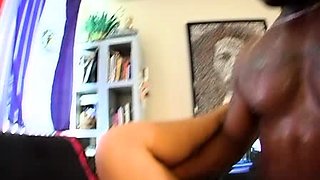 Interracial slut sucking and fucking big cock hard in hd