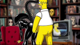 Halloween Special Cartoon. Alien: Homer