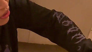 Her Stepbrother Catches Her Masturbating, so She Gets Down on Her Knees to Suck His Thick Cock so He Won't Tell Anyone.