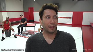 Five wrestlers gang bang busty alt babe