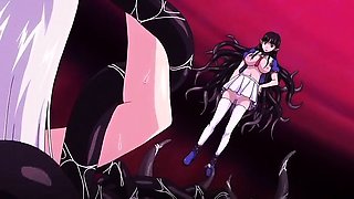 Horny horror anime clip with uncensored bondage, anal,