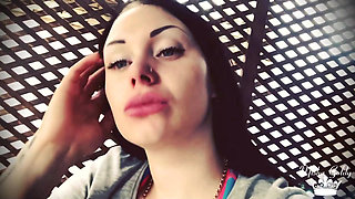 Blowing shisha smoke from itching nose and scratching it all the time!