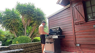 I Got Horny While My Husband Was Cooking on the Bbq and Made Him Fuck Me!