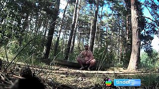 Daddy Caught Stroking in the Woods