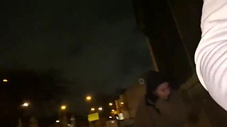 Blonde MILF Flashes and Pees Outside in Public After Being Offered a Cigarette