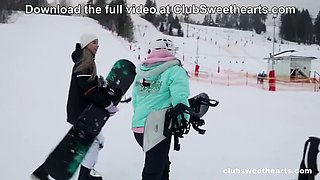 18-Year-Old Alice Flore and Amelia Ost Go from Snowboarding to Hot Lesbian Pussy Fucking - Shaved Teens in HD