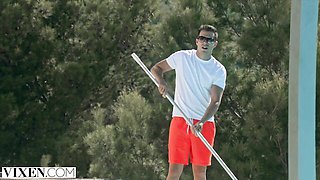 Alberto Blanco and Honour May's pussy licking video by Vixen