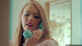 Blonde hottie Ashley Red rides bbc with passion in steamy bedroom scene