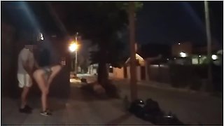 Woman Fucking In Public With Man On The Streets In Short Dress Without Panties Shows Pussy To Voyeur