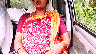 Telugu Step Mom Car Sex Long Drive for Sex with Step Son, Telugu Dirty Talks.