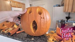 Step-Aunt Halloween Roleplay: Busty Blonde MILF Crystal Clark Fucks Step Nephew Jay Romero Doggystyle & Cowgirl