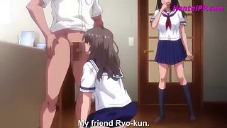 Innocent Brunette Teen's First Time: College Fuck Session [Hentai]