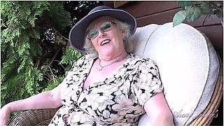 Judys - 66yo Hairy Mature Gilf Mrs. Claire Sucks Your Cock In The Garden (pov) - Aunt Judys