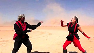 Busty brunette foot fetish and footjob in nylons