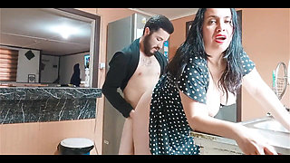 Homemade Amateur Sex in the Kitchen with My Stepmother.