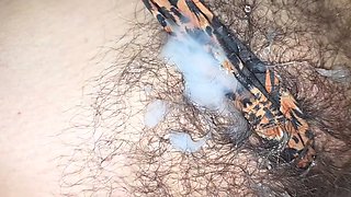 Compilation of cum for her sexy pubic area. Multiple cumshots