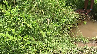 Village boys having sex inside a swamping river